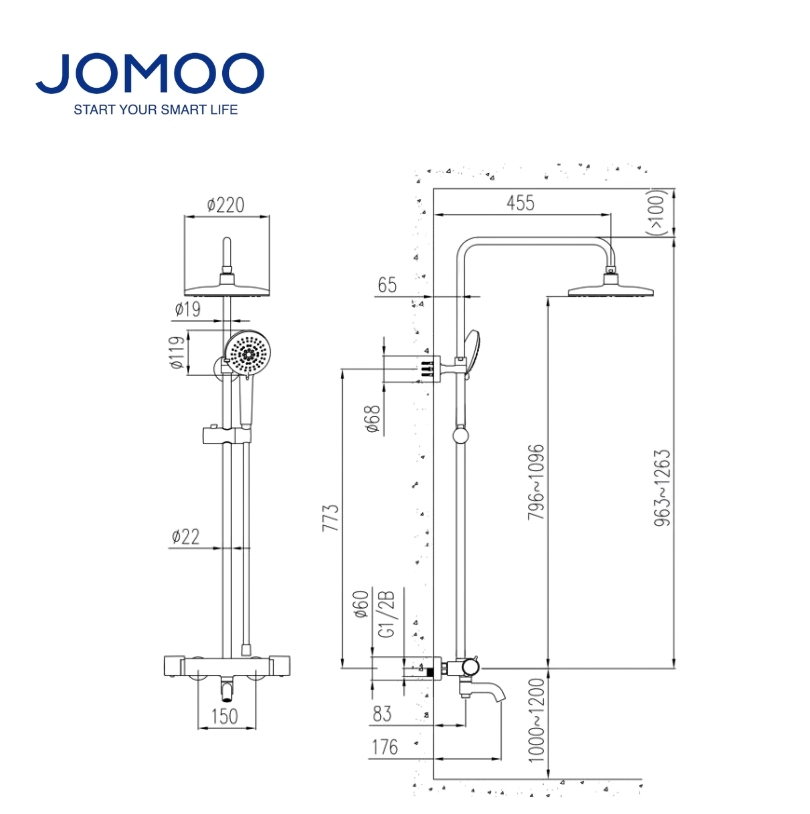 26140-533/1B Sen Cây Nhiệt Độ Jomoo - Ảnh 3