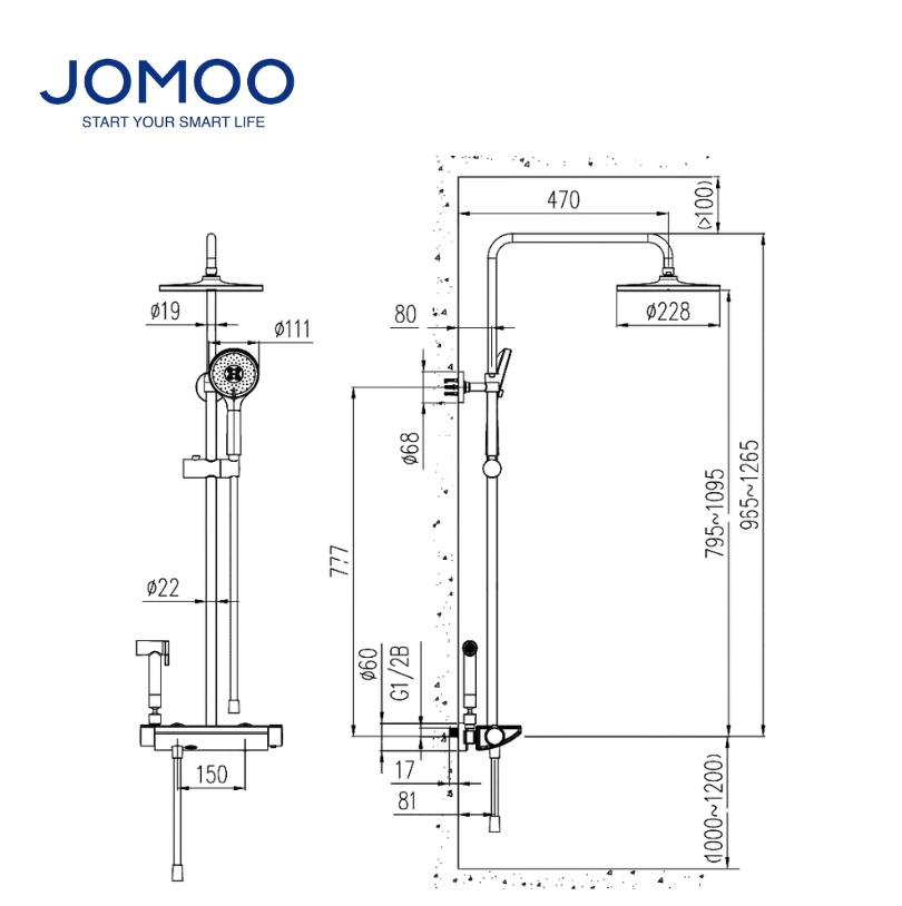 26163-644/1B Sen Cây Bàn Nhiệt Độ JOMOO - Ảnh 2