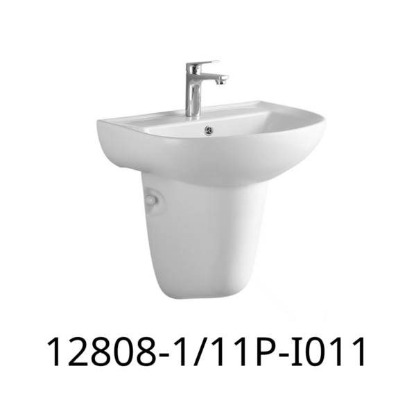 Chậu RM chân lửng  JOMOO 1A808-1/11P-I011 (12808-1/11P-I011 KT 492x395x170mm)