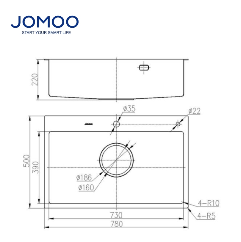 06203-CZ Chậu Rửa Bát JOMOO - Ảnh 2