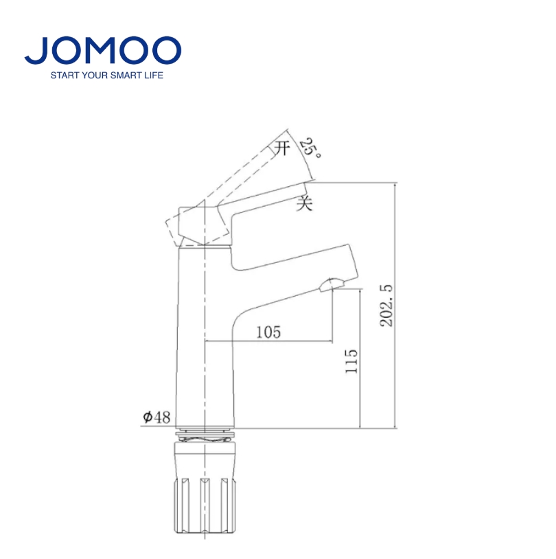 32336-495/1B Vòi Lavabo Rửa Tay Nóng Lạnh Jomoo - Ảnh 2