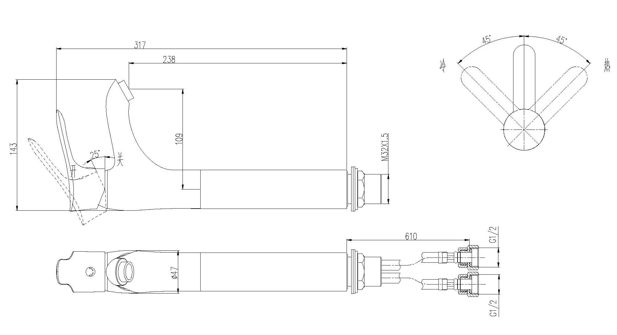 P32359-147/1B Vòi Lavabo Rửa Tay Nóng Lạnh Jomoo - Ảnh 2